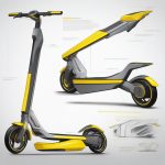 电动折叠滑板车:动态马克笔渲染与折叠对比图 3 dian dong zhe die hua ban che dong tai ma ke bi xuan ran yu zhe die dui bi tu