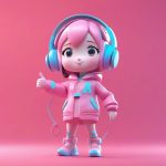 电竞耳机Q版角色:C4D高抛光全身站姿渲染图 2 dian jing er ji q ban jue se c4d gao pao guang quan shen zhan zi xuan ran tu