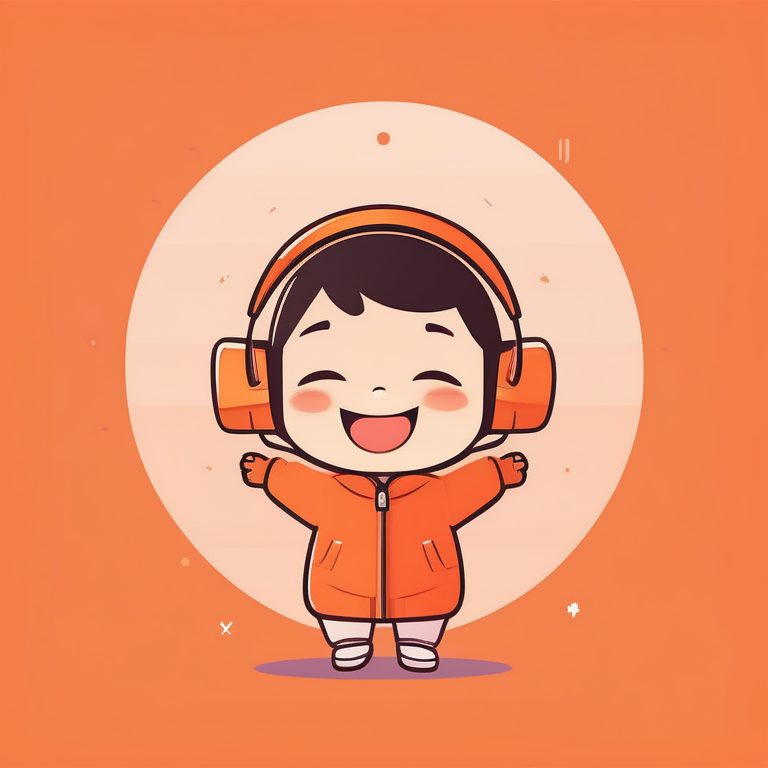 动感萌系Q版男孩挥手极简风插画