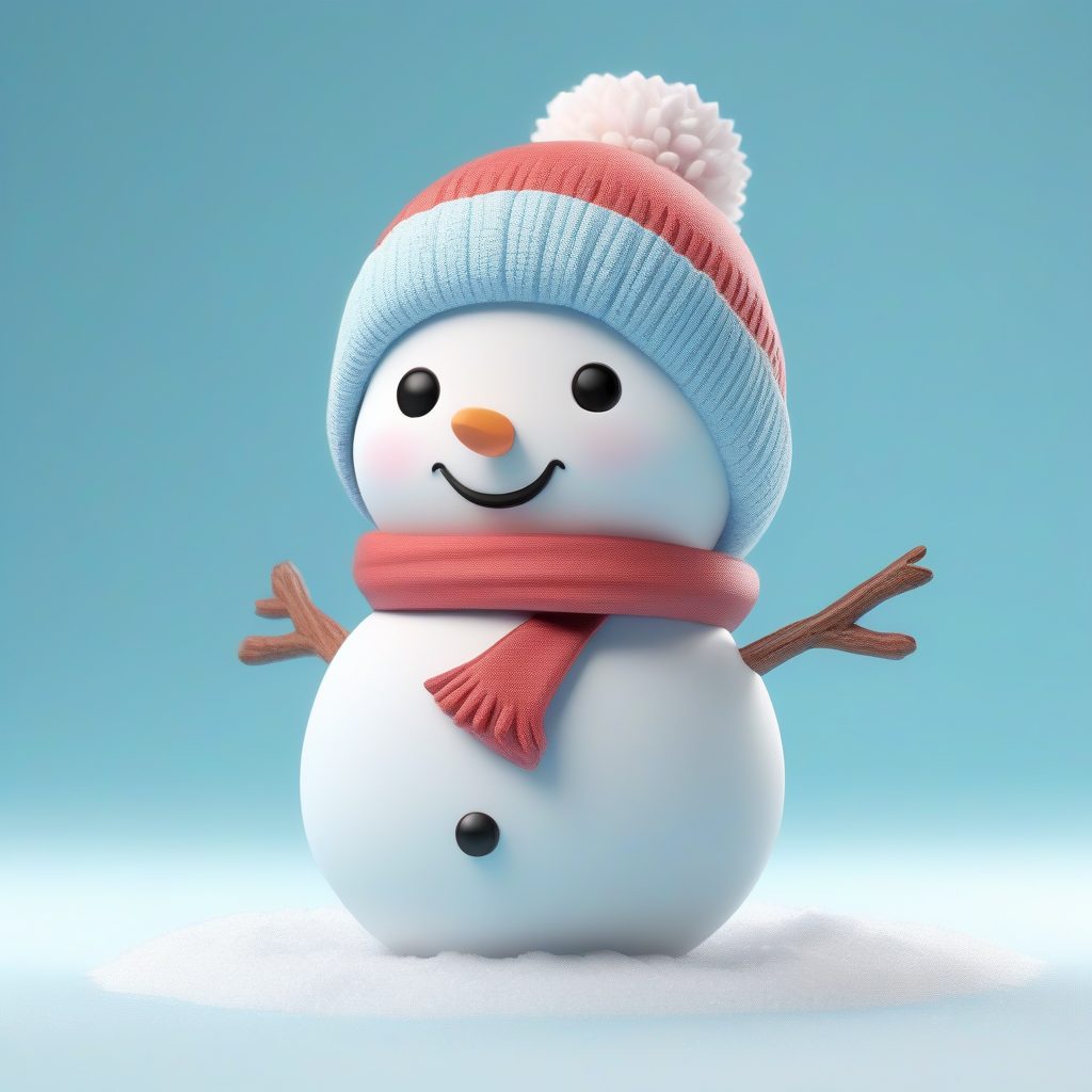 冬季雪人Q版:冰雪主题粘土手办3D全身站立图 1 冬季雪人Q版:冰雪主题粘土手办3D全身站立图