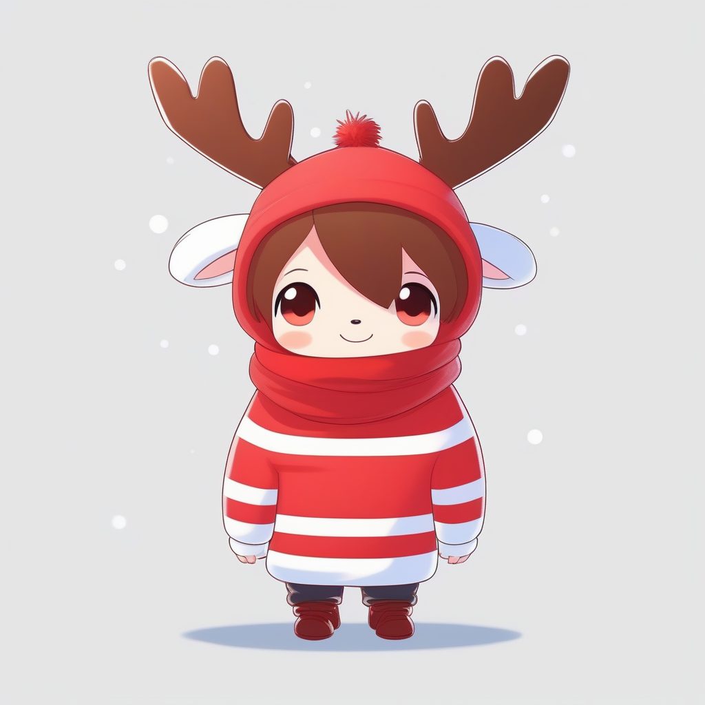 动态跳跃Q版麋鹿男孩：高饱和度可爱运动风全身渲染