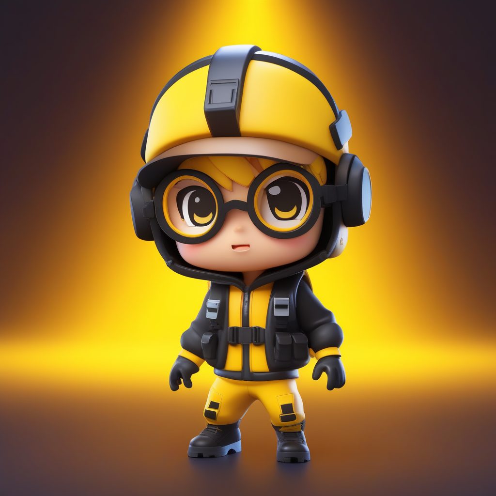 动态姿势Q版抓鬼男孩3D盲盒设计：战术装备