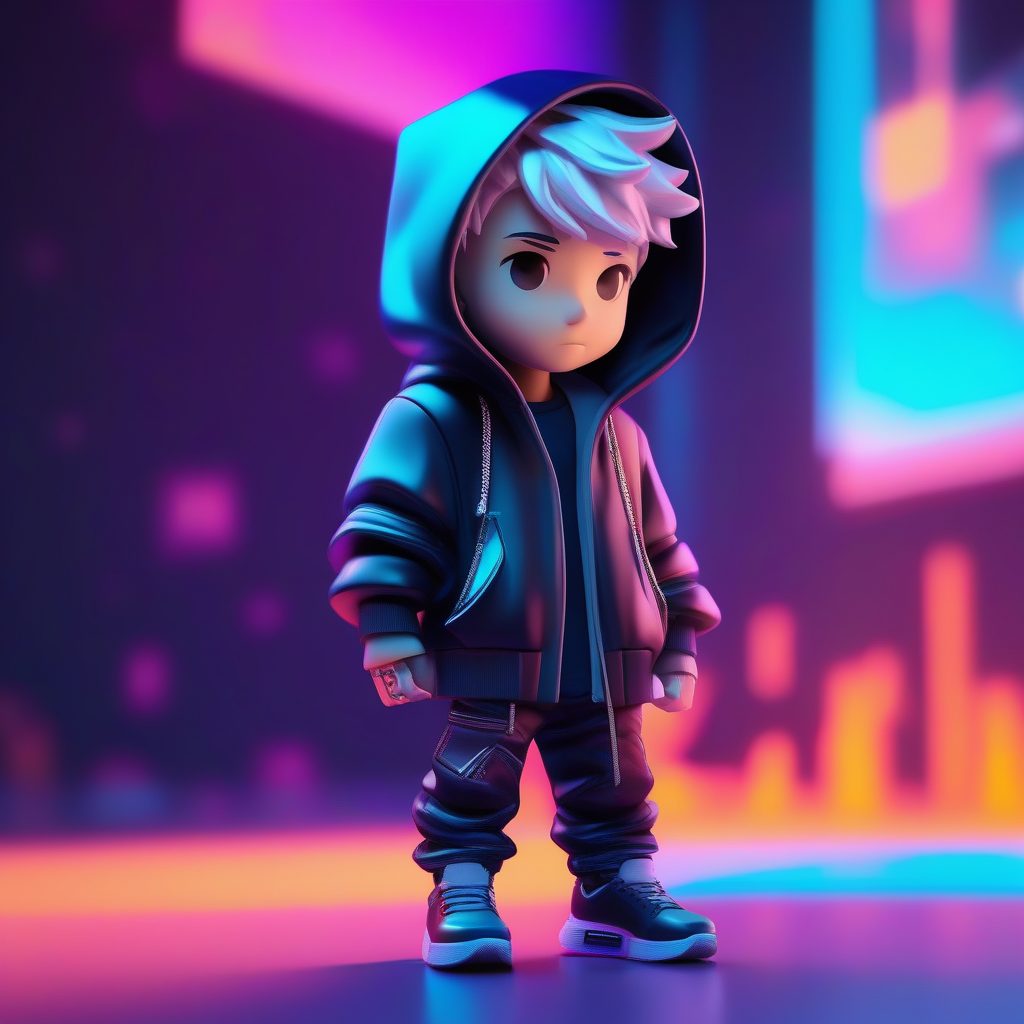 动态姿势展示:霓虹光芒下的赛博朋克粘土手办 1 动态姿势展示:霓虹光芒下的赛博朋克粘土手办