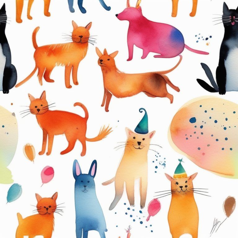 动物派对水彩速写