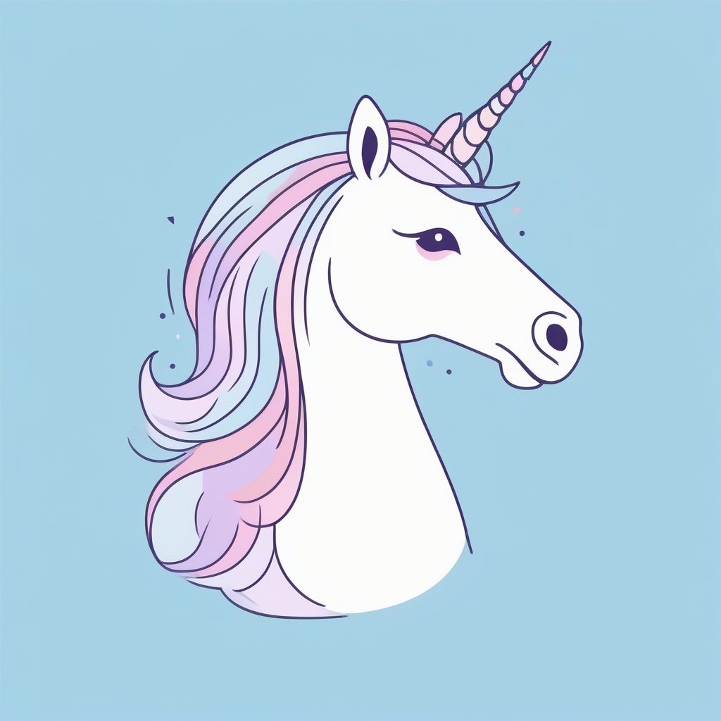 独角兽之角:白色背景下的梦幻极简矢量插画 1 独角兽之角:白色背景下的梦幻极简矢量插画