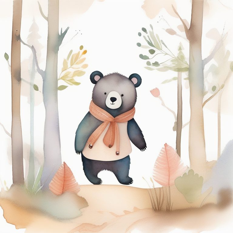 儿童故事书风格奇趣小熊冒险