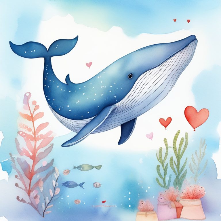 儿童故事书风可爱鲸鱼冒险