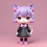 粉色猫耳娘:嘟嘴撒娇表情,C4D粘土风Q版女仆全身像 6 fen se mao er niang du zui sa jiao biao qing c4d nian tu feng q ban nyu pu quan shen xiang