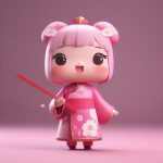 粉色俏皮旗袍少女:粘土Q版动态姿势,Octane渲染8K画质 4 fen se qiao pi qi pao shao nyu nian tu q ban dong tai zi shi octane xuan ran 8k hua zhi