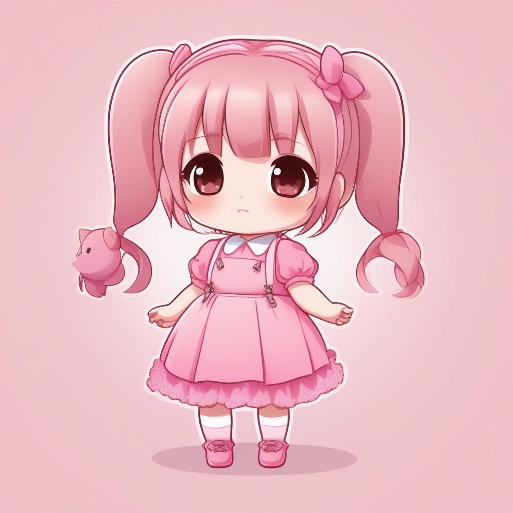 粉系少女极简卡哇伊Q版