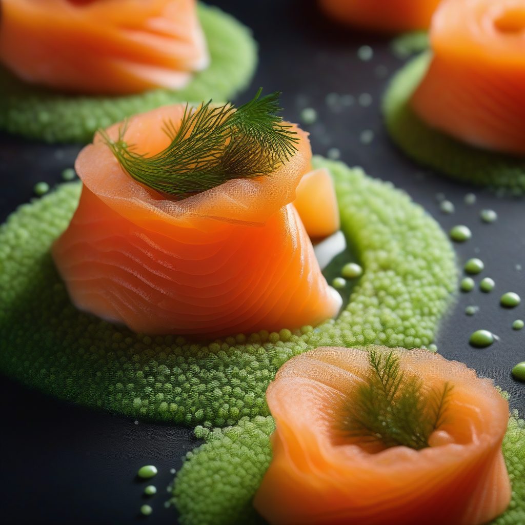 分子料理先锋：液氮烟雾下的烟熏三文鱼微距创作