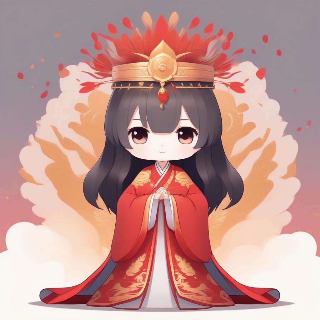 凤冠霞帔Q版：华丽服饰全身立绘高定头像