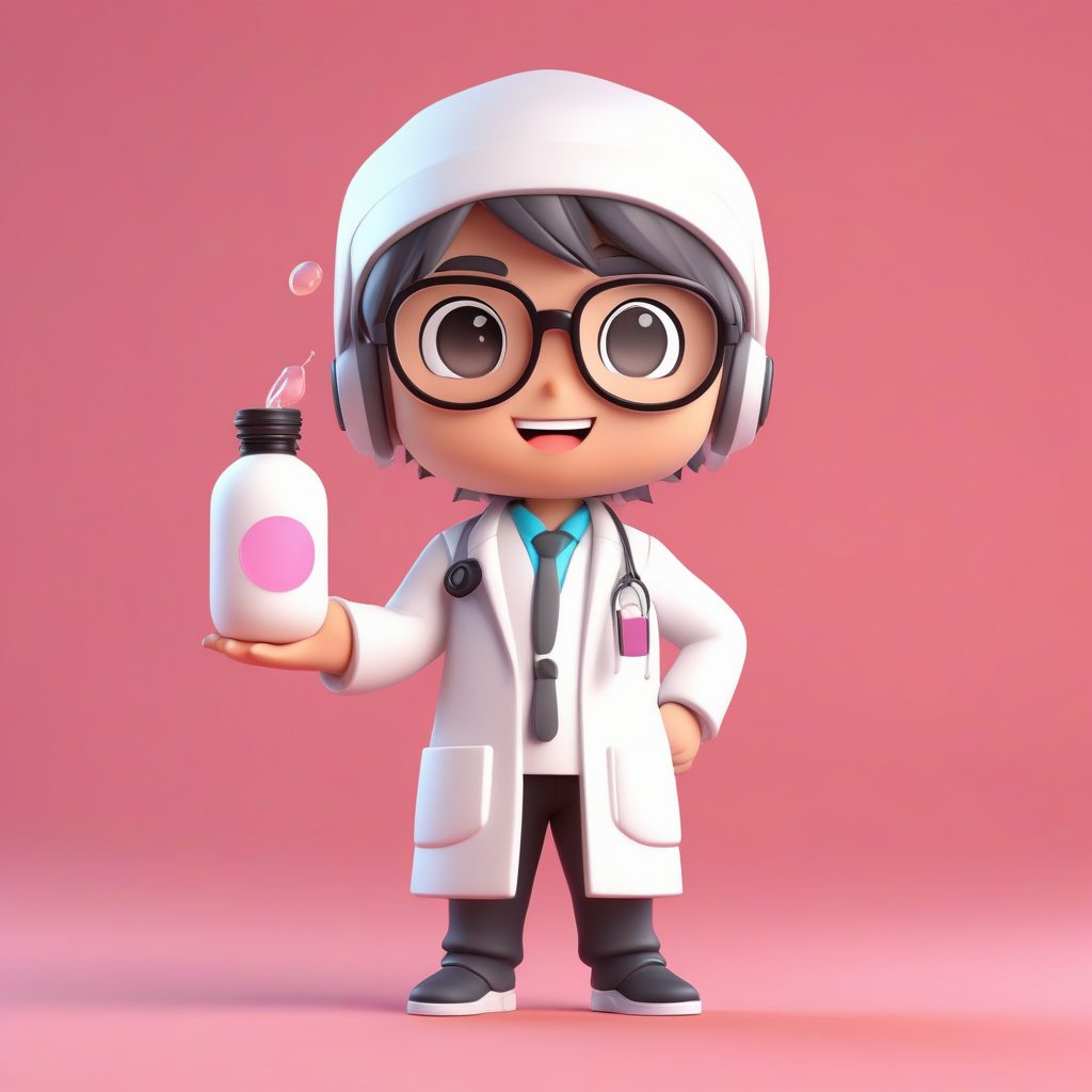 疯狂科学家Q版男孩3D渲染：实验服、试管与粘土质感的趣味设计