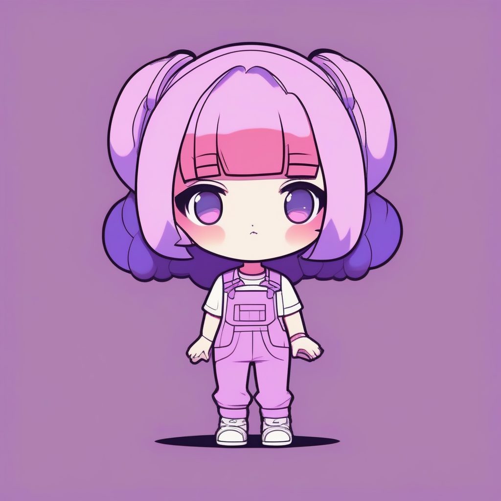 复古90年代时尚Q版女孩:平面着色极简全身图 15 复古90年代时尚Q版女孩:平面着色极简全身图