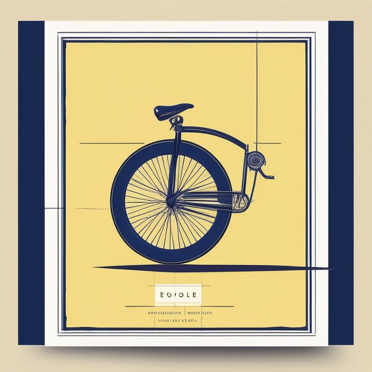复古极简风自行车海报设计