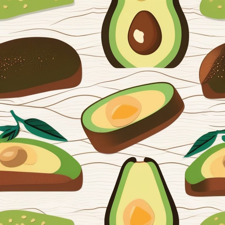 复古极简美食插画:牛油果三明治