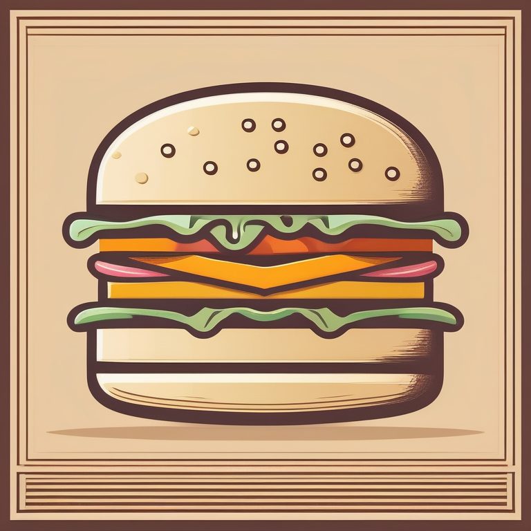 复古流行极简风格汉堡