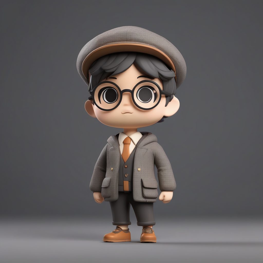 复古摄影师Q版男孩：3D粘土相机道具渲染与复古造型