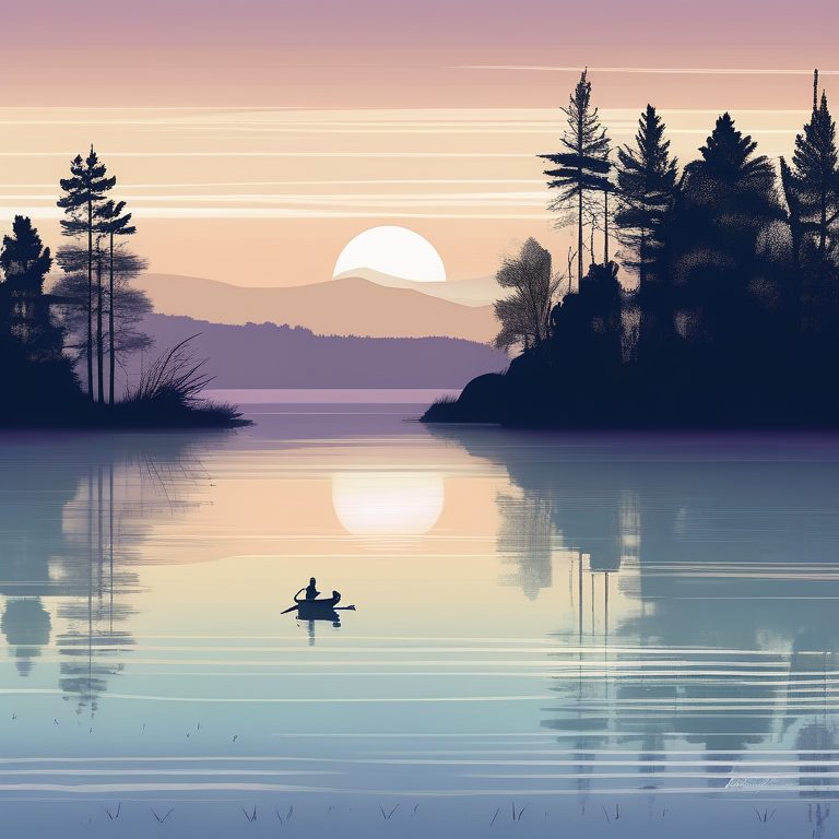 复古质感魅力风格的湖畔晨雾景色