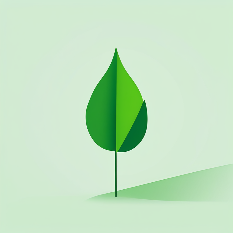 概念极简风格的单个绿色叶子平面除设计