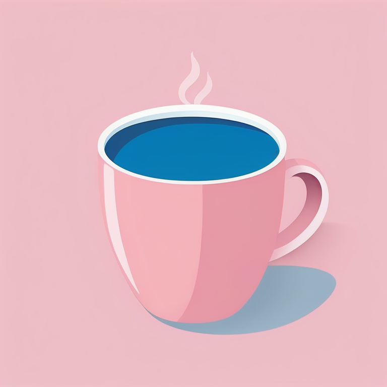 概念极简-蓝色咖啡杯平面设计