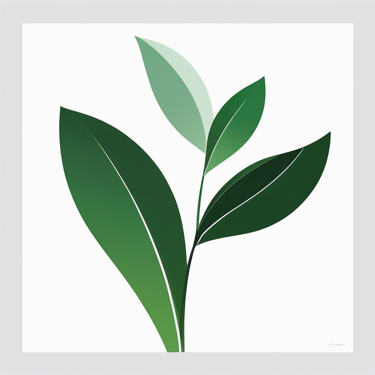 概念极简艺术:一棵抽象绿色植物