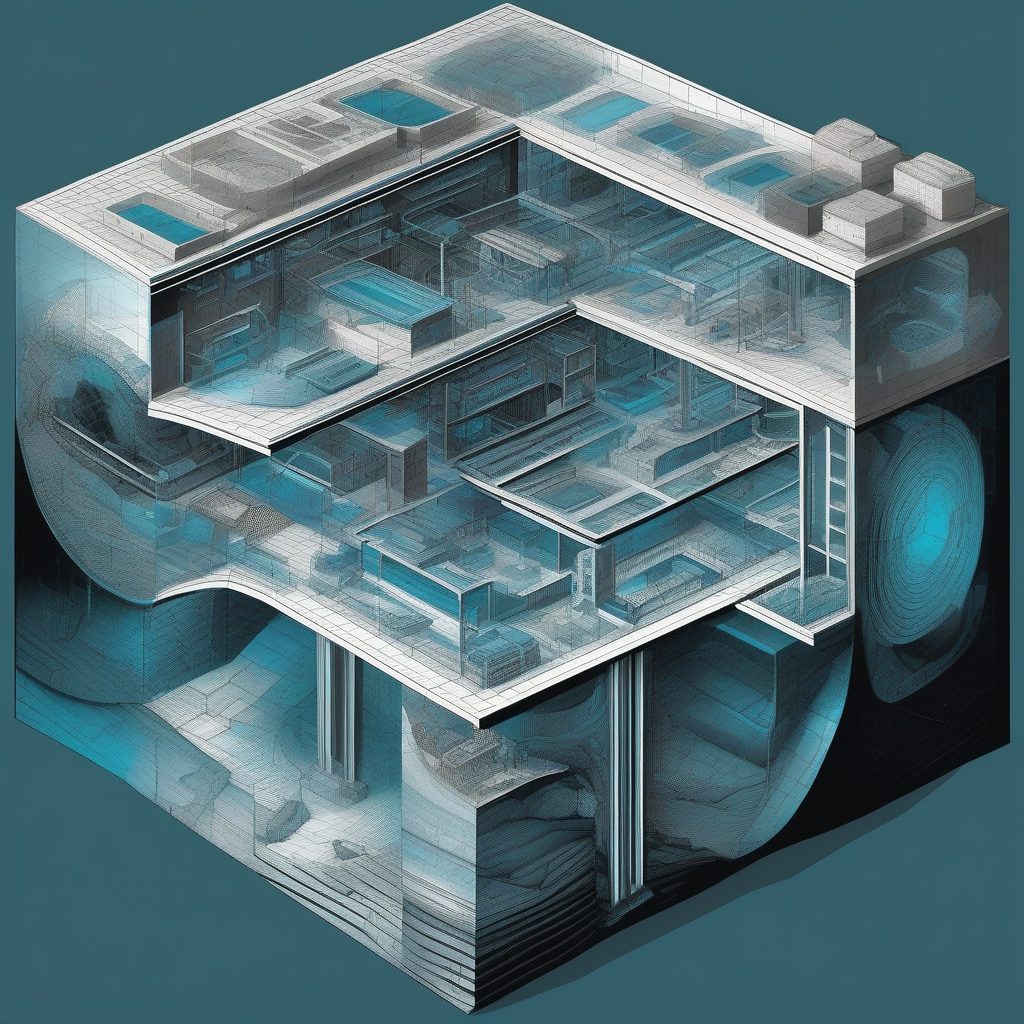 概念时空档案库：极致等距剖面图与蓝图风格渲染