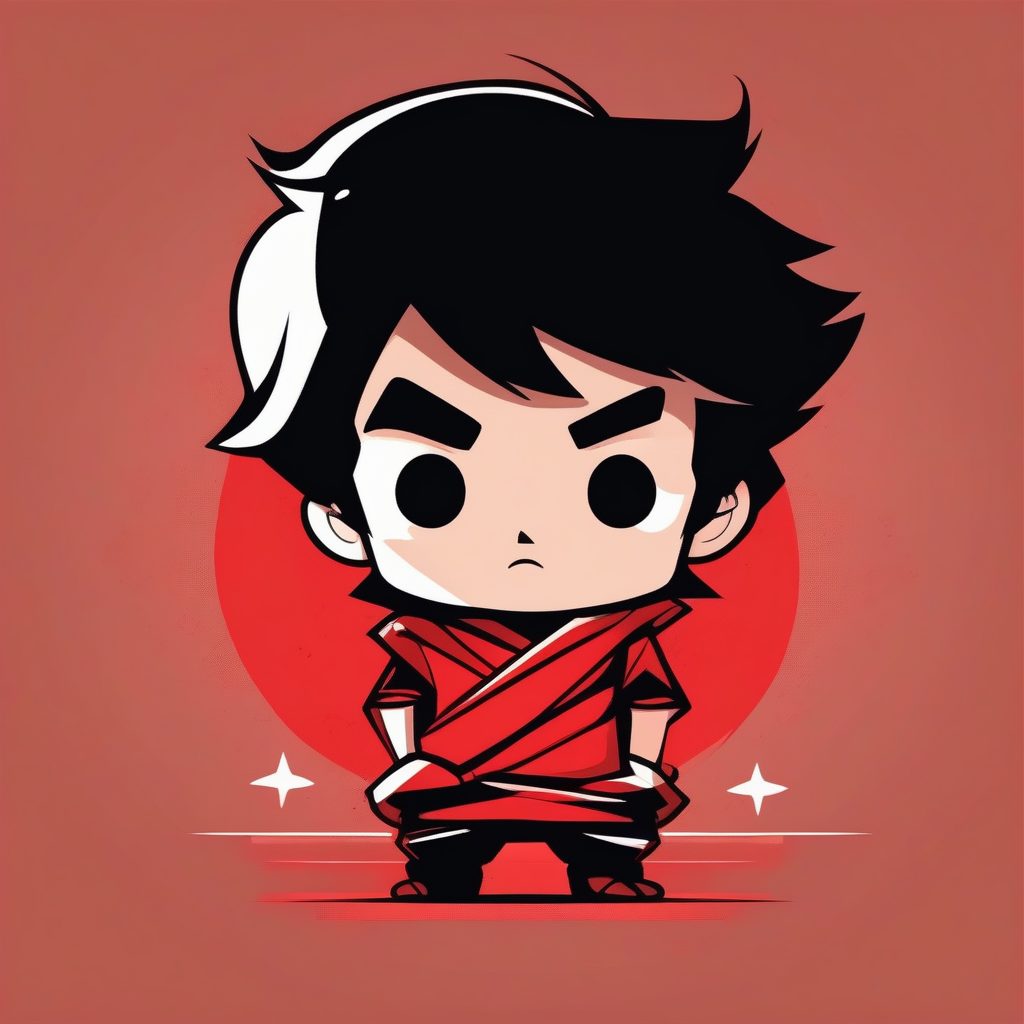 高程式化：愤怒撅嘴的Q版男孩2D图形设计