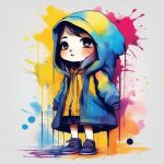 高对比度水墨:笔触与随机肌理定义的Q版全身站立图 5 gao dui bi du shui mo bi chu yu sui ji ji li ding yi de q ban quan shen zhan li tu