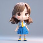 高活力运动风JK:百褶裙动态全身3D粘土手办 6 gao huo li yun dong feng jk bai zhe qun dong tai quan shen 3d nian tu shou ban