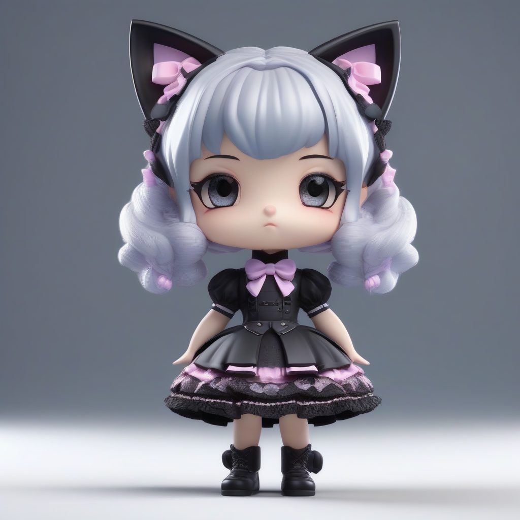 高级AI绘图:光线追踪下的高光粘土材质猫耳娘3D人偶渲染秘籍