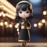 高级感黑金旗袍少女:Octane渲染高细节盲盒美学作品生成教程 6 gao ji gan hei jin qi pao shao nyu octane xuan ran gao xi jie mang he mei xue zuo pin sheng cheng