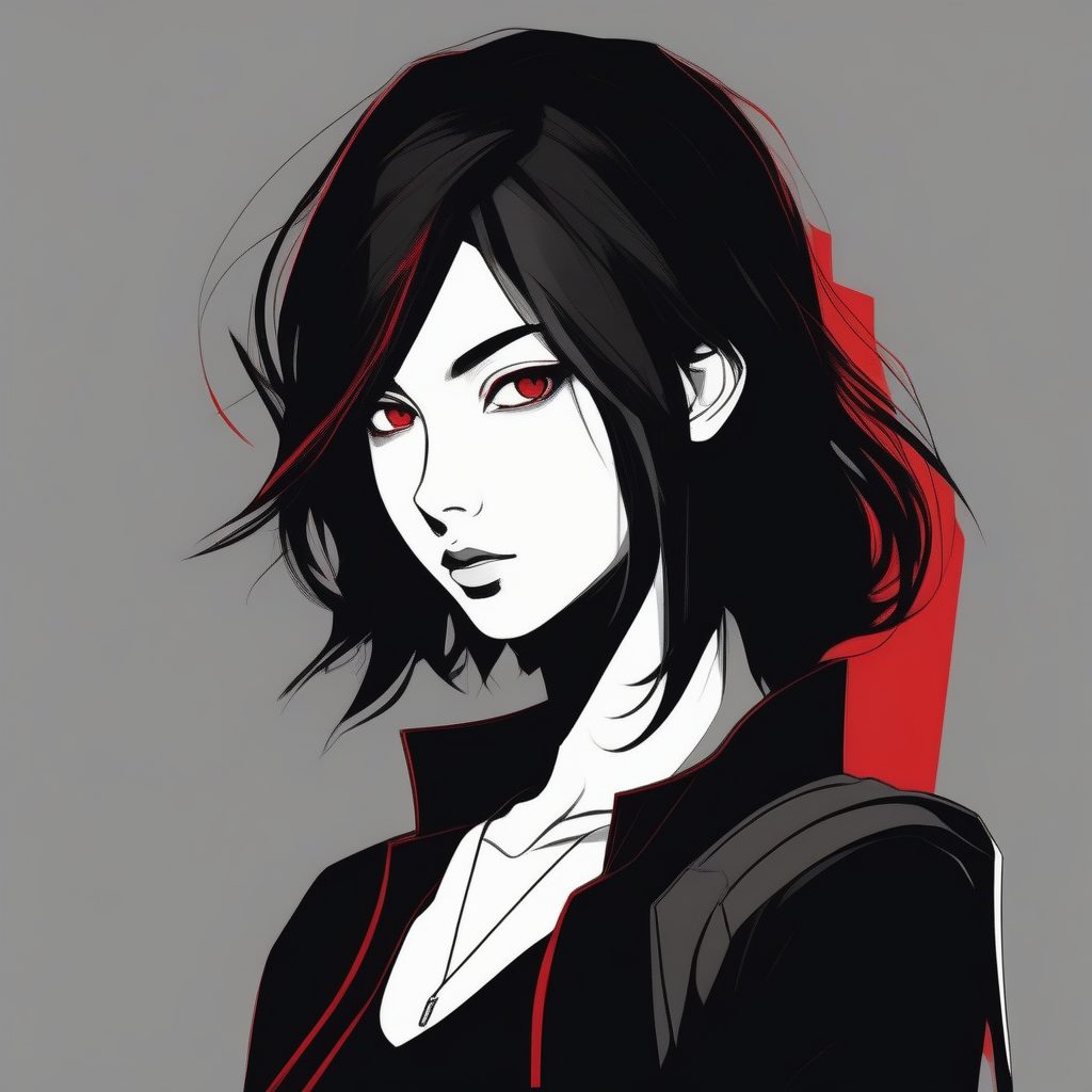 高冷酷飒少女：高对比度色彩平涂的极简主义表达