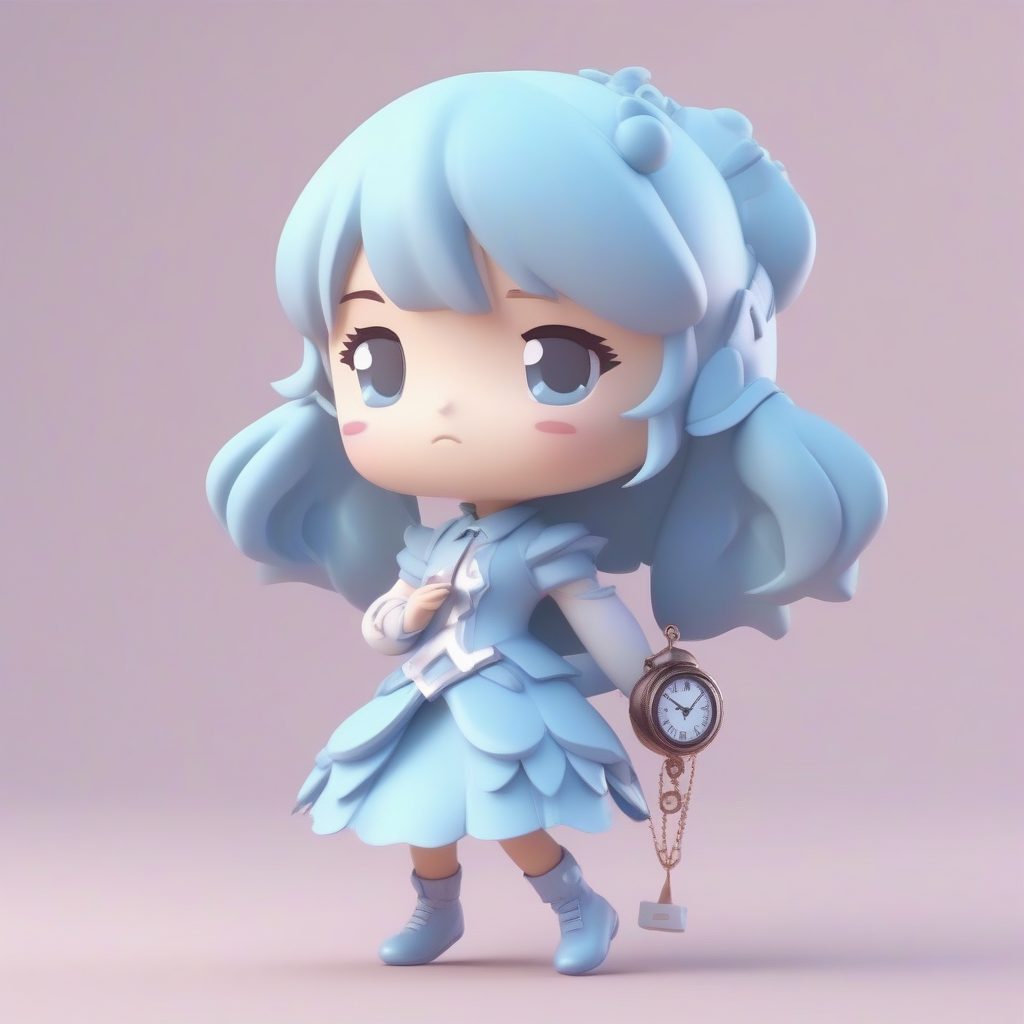 高细节盲盒:急忙赶路的Q版在逃公主全身3D模型