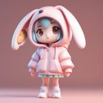 高细节奶油质感Q版兔耳女孩:全身站姿3D盲盒设计图 7 gao xi jie nai you zhi gan q ban tu er nyu hai quan shen zhan zi 3d mang he she ji tu