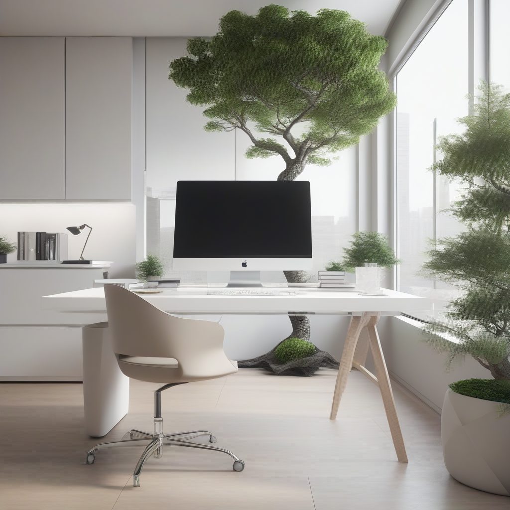 高效极简家庭办公室:注重功能和自然光线的专业空间