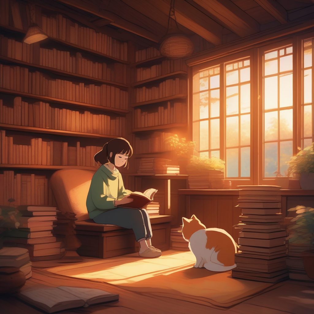 治愈系AI绘画：一键生成温馨治愈的“日式旧书店/阁楼阅读”动漫场景，掌握光影技巧