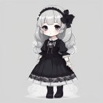 哥特萝莉Q版:传统动漫风全身立绘,纯白背景突出细节 7 ge te luo li q ban chuan tong dong man feng quan shen li hui chun bai bei jing tu chu xi jie