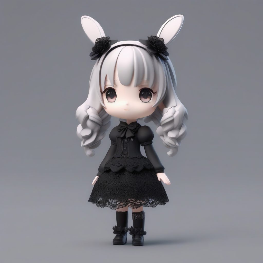 哥特萝莉：手持黑十字架的暗黑系兔耳娘盲盒