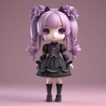 哥特洛丽塔风格Q版少女:3D盲盒娃娃全身像与AI提示词 3 ge te luo li ta feng ge q ban shao nyu 3d mang he wa wa quan shen xiang yu ai ti shi ci