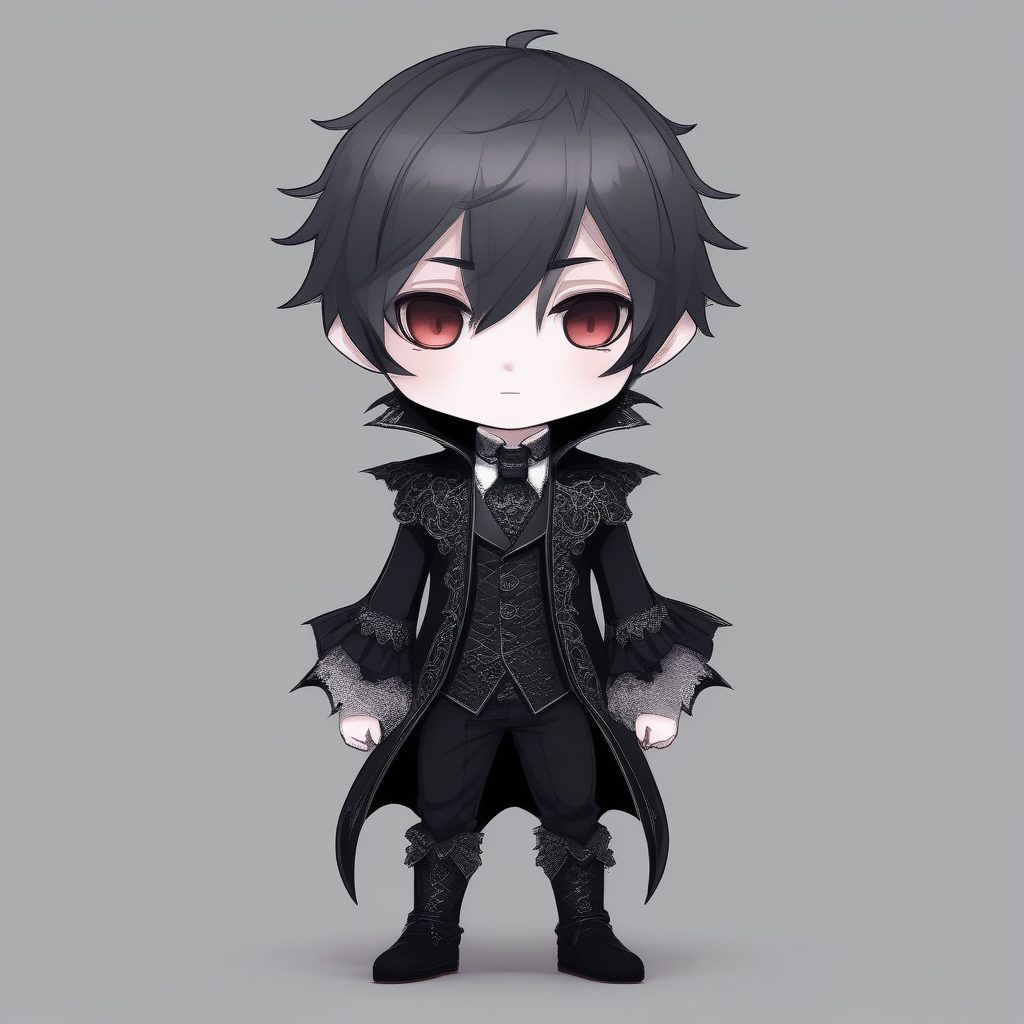 哥特吸血鬼Q版:酷帅优雅暗黑系全身站姿