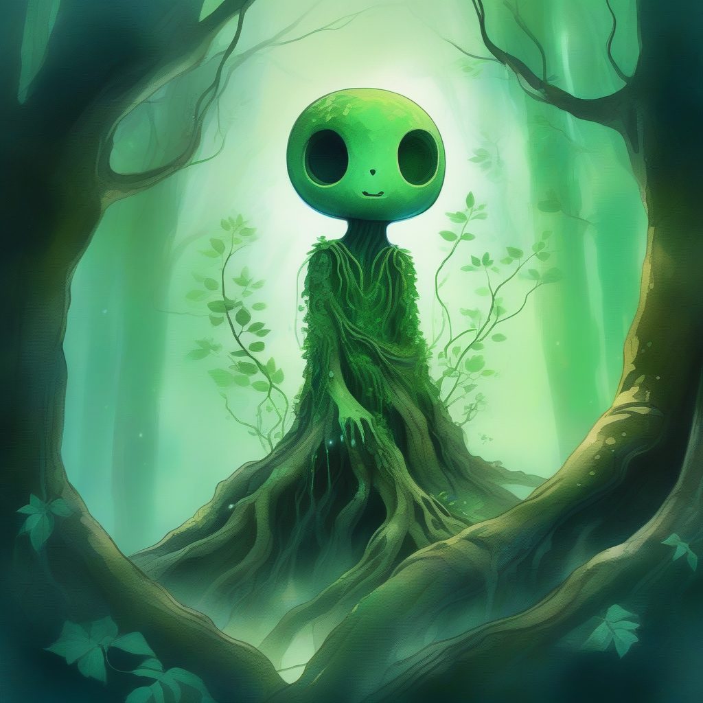 古代树根旁的森林精灵:水彩奇幻艺术的光晕 5 古代树根旁的森林精灵:水彩奇幻艺术的光晕