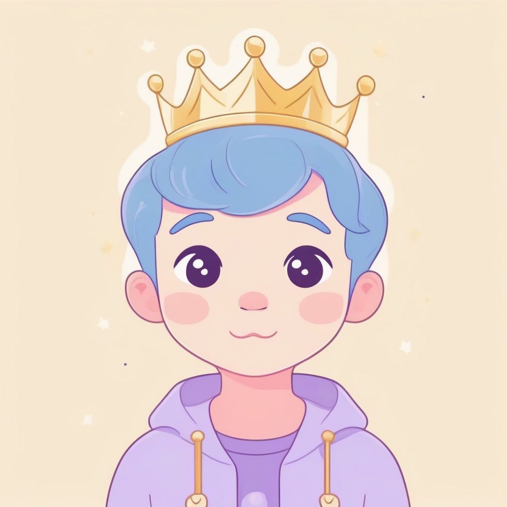 光影梦幻：戴着小皇冠的Q版小王子，纯真俏皮风AI提示词