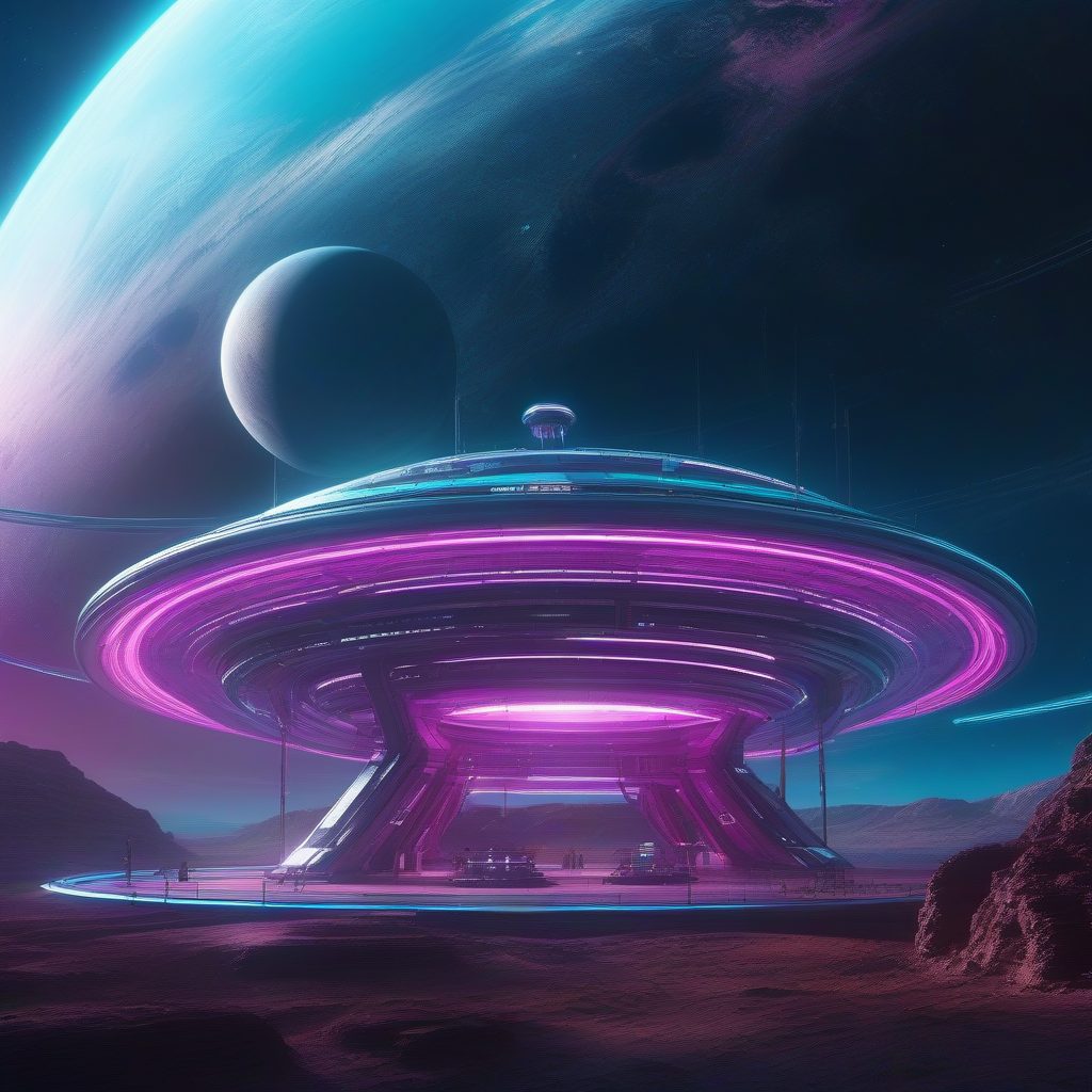 轨道空间站：硬核科幻建筑的霓虹美学