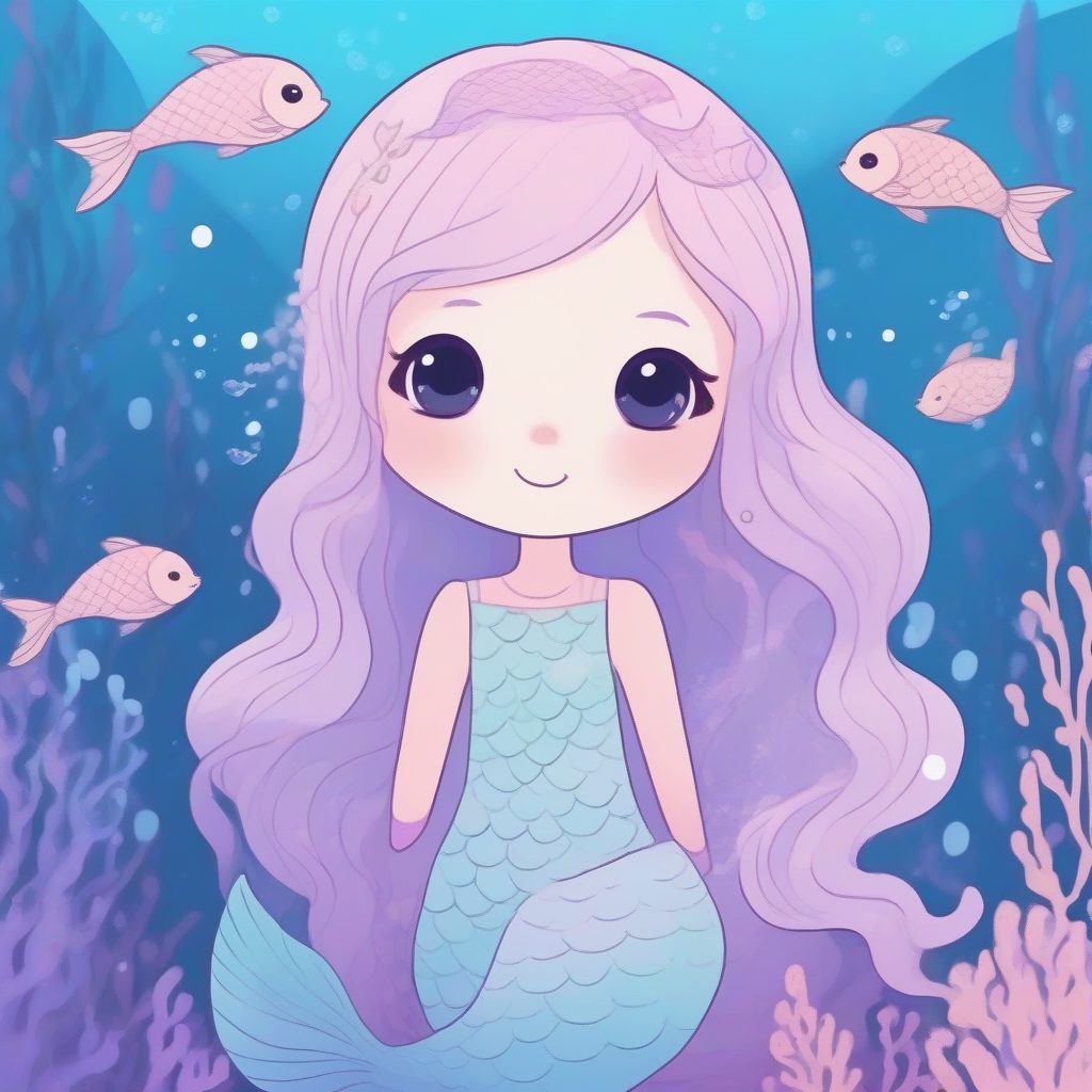 海底世界的软萌美人鱼：极简尾巴和水下粉彩