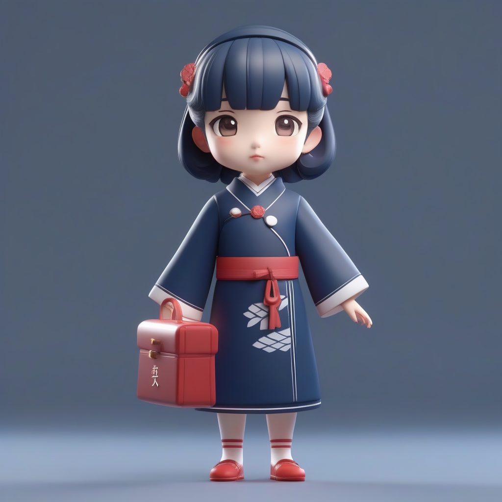 海事主题旗袍Q版：立正整洁姿态3D人偶