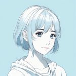 害羞的侧脸:极简纯色背景下的二次元可爱少女 2 hai xiu de ce lian ji jian chun se bei jing xia de er ci yuan ke ai shao nyu