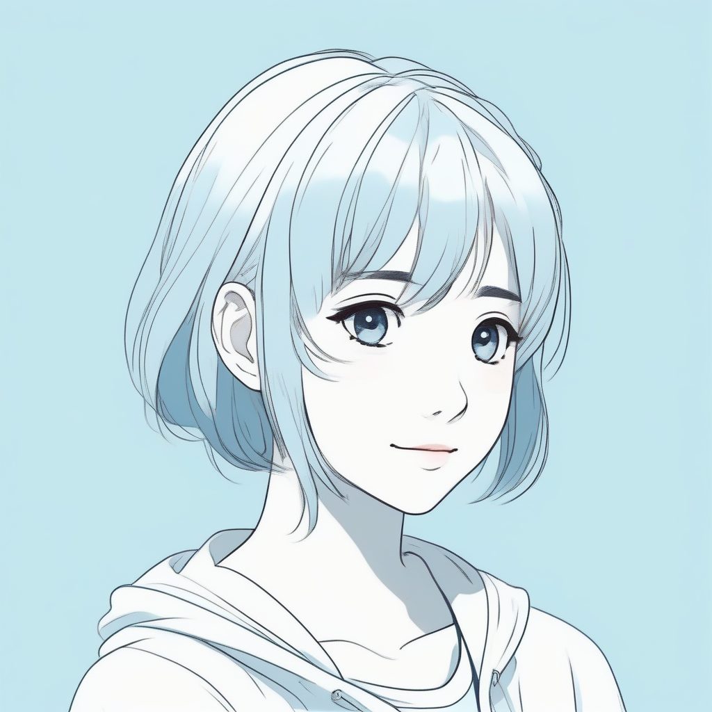 害羞的侧脸:极简纯色背景下的二次元可爱少女 3 害羞的侧脸:极简纯色背景下的二次元可爱少女