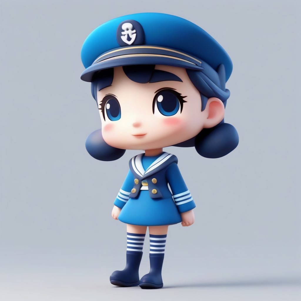 海洋水手:穿着海军服、手持小锚的Q版逃亡公主 1 海洋水手:穿着海军服、手持小锚的Q版逃亡公主