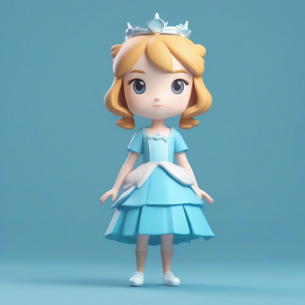 海洋逃亡者：拿着海星地图的Q版人鱼公主渲染